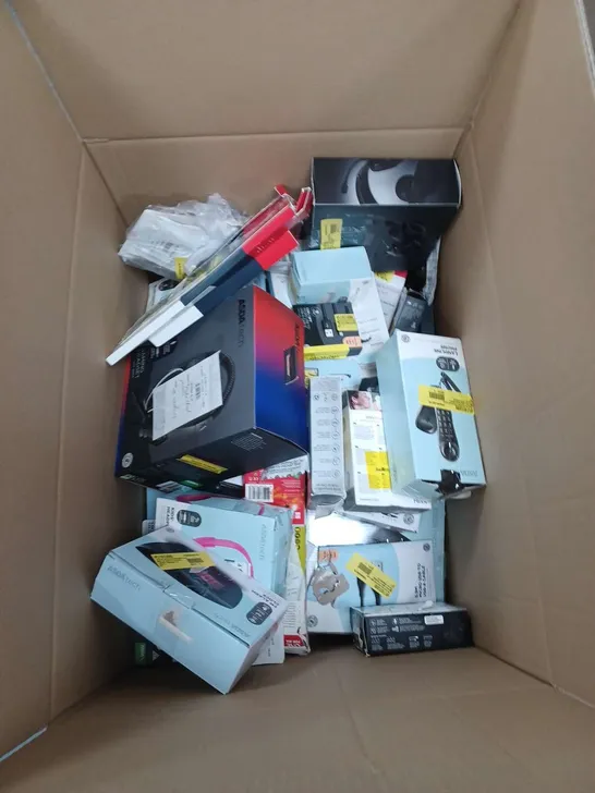 LOT OF APPROXIMATELY 30 ELECTRICAL ITEMS TO INCLUDE HEADPHONES, FIRESTICK AND TV REMOTES