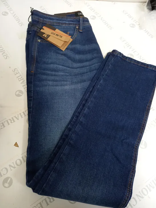 CROSSHATCH SLIM FIT NAVY BLUE JEANS - SIZE 34R