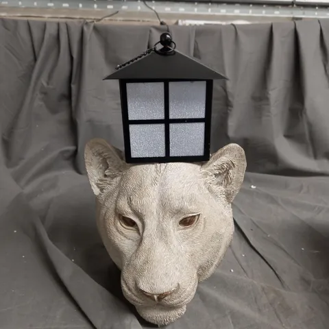 MY GARDEN STORIES LIONESS WALL PLANTER WITH LANTERN