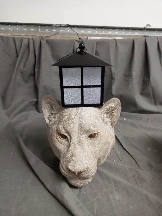 MY GARDEN STORIES LIONESS WALL PLANTER WITH LANTERN