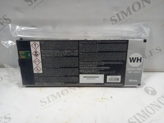 SEALED ROLAND EUV4-WH INK CARTRIDGE - WHITE 220ML