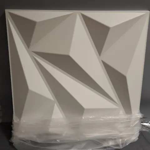 LOT OF 2 12-PIECE PACKS OF 3D WALL PANELS IN MATT WHITE