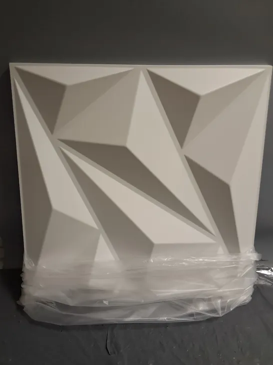 LOT OF 2 12-PIECE PACKS OF 3D WALL PANELS IN MATT WHITE