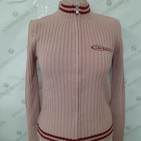 LETS FRANS PINK & RED CARDIGAN - SIZE MEDIUM