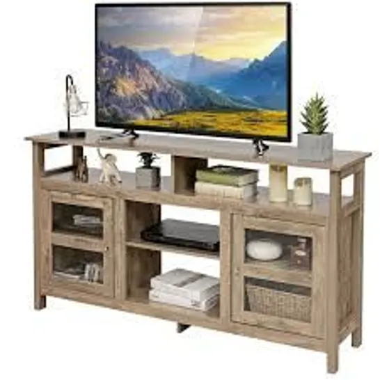 BOXED COSTWAY TV STAND FOR 65" TV FIREPLACE TV STAND ENTERTAINMENT CENTER STORAGE CUPBOARD (1 BOX)