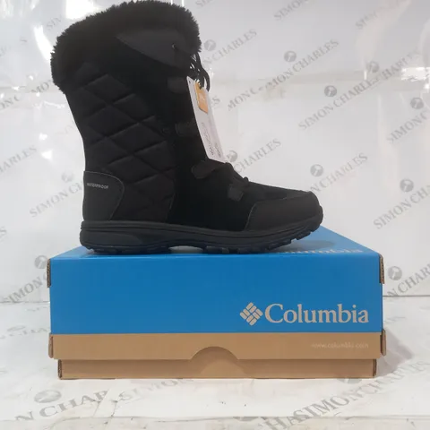 BOXED PAIR OF COLUMBIA WOMEN'S ICE MAIDEN II BOOTS IN BLACK UK SIZE 6.5