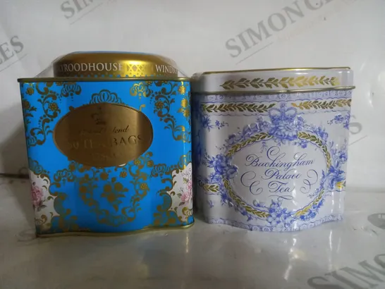 BOX OF 2 ASSORTED TINS OF TEA BAGS TO INCLUDE ROYAL BLEND 125G & BUCKINGHAM PALACE 125G 