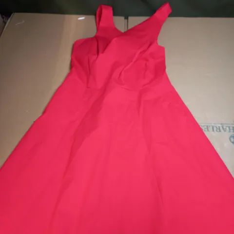 PIED A TERRE RED SHOULDER STRAP DRESS - SIZE 10