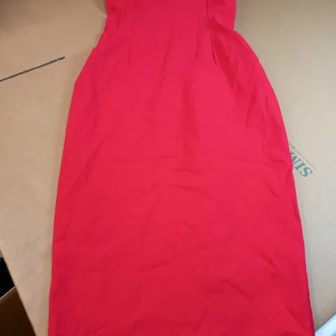 VESPER RED FORM FITTING MIDI DRESS - SIZE 8