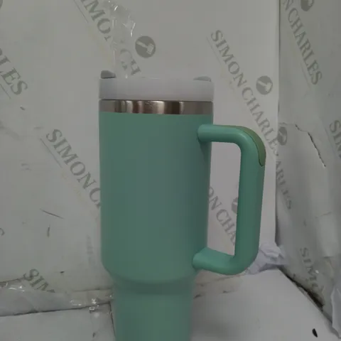 UNBRANDED INSULATED METAL TRAVEL TUMBLER IN AQUA GREEN