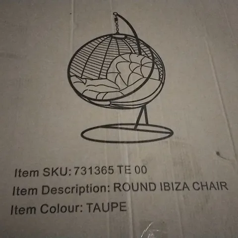 BOXED INNOVATORS ROUND IBIZA HANGING CHAIR, TAUPE