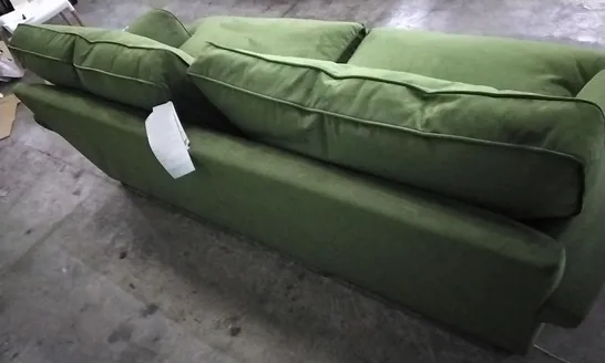 QUALITY DESIGNER LOUNGE CO 4 SEATER SOFA IN MOSS GREEN VELVET