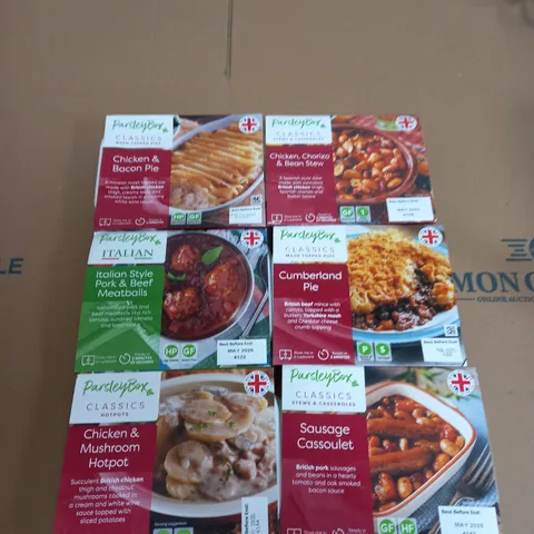 BOXED LOT OF APPROXIMATELY 45 PARSLEY BOX MEALS ASSORTED MEALS