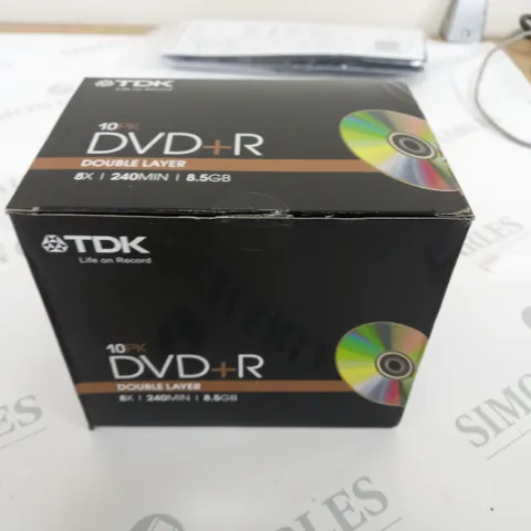 TDK 10-PACK DVD+R DOUBLE LAYER CDS