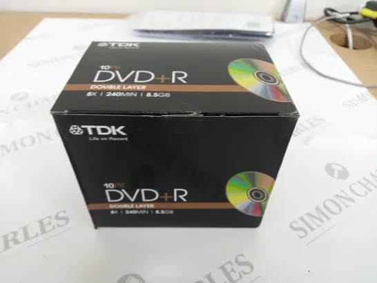 TDK 10-PACK DVD+R DOUBLE LAYER CDS