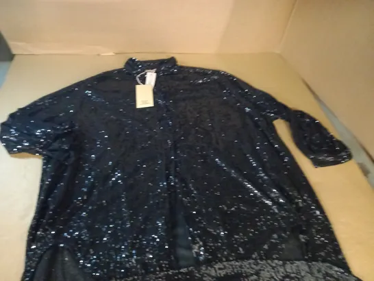 ZETA OTTO STUDIO BLACK SEQUIN SHIRT DRESS - SIZE UNSPECIIFED