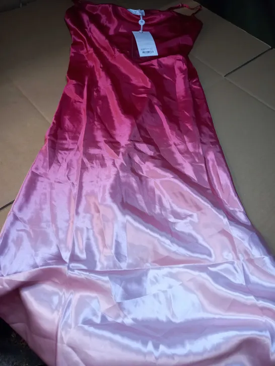 FOREVER UNIQUE PINK OMBRE SATIN DRESS - SIZE 8