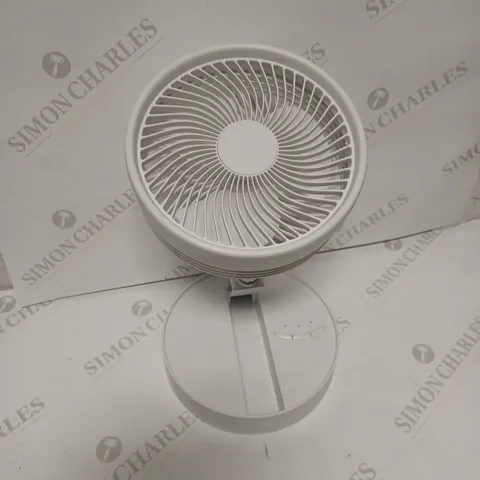 BELL & HOWELL RECHARGEABLE EXTENDABLE DESK & FLOOR FAN, WHITE