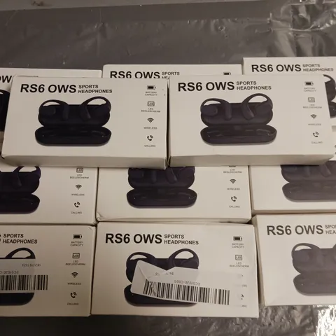 LOT OF 11 BOXED RS6 OWS SPORTS HEADPHONES