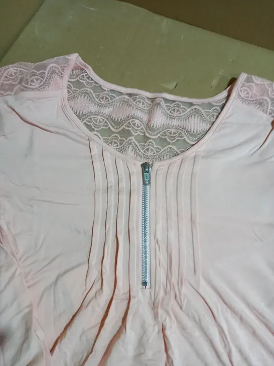 TOGETHER LACE SHOULDERS PINK TOP UK 14