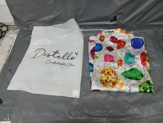 19 BRAND NEW DESTELLO GEMSTONE SHIRT WHITE 