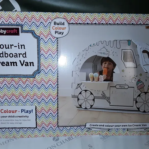 HOBBY CRAFT COLOUR IN CARDBOARD ICE CREAM VAN