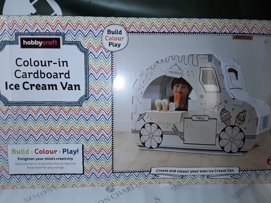 HOBBY CRAFT COLOUR IN CARDBOARD ICE CREAM VAN