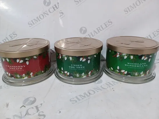 BOXED SET OF 3 CHRISTMAS THEMED CANDLES