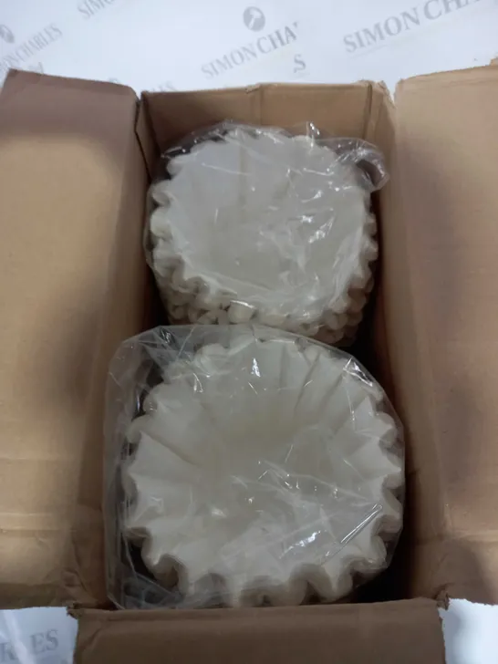 BOX OF COFFEE FILTERS - UNKNOWN QUANTITY