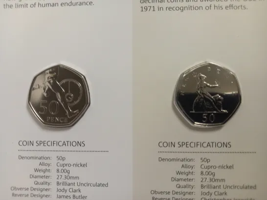 THE ROYAL MINT `CELEBRATING 50 YEARS OF THE 50P` COMPLETE COLLECTION