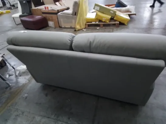 DESIGNER G PLAN MADE STRATFORD 2 SEATER CAMBRIDGE GREY LEATHER SOFA