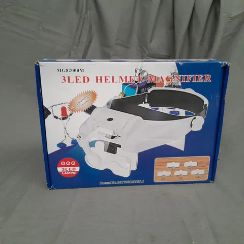 BOXED 3-LED HELMET MAGNIFIER 