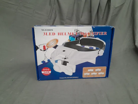 BOXED 3-LED HELMET MAGNIFIER 