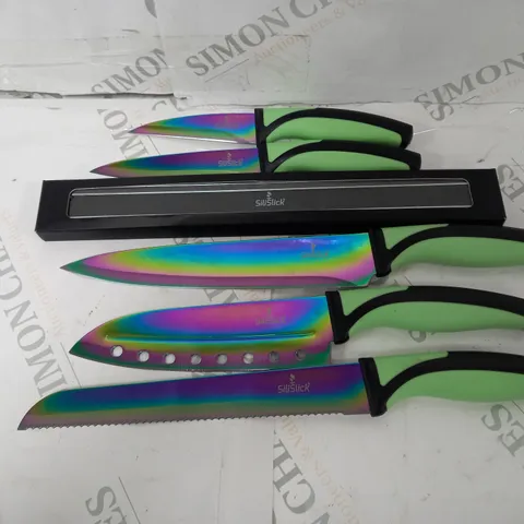 SILISLICK RAINBOW TITANIUM COATED KNIFE SET