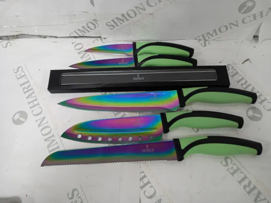 SILISLICK RAINBOW TITANIUM COATED KNIFE SET