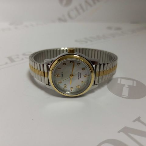 TIMEX MOTHER OF PEARL STYLE FACE STRETCH WATCH