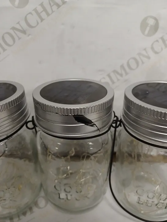 GIGALUMI SOLAR PANNELED LIGHT JARS "GOOD LUCK" X 6