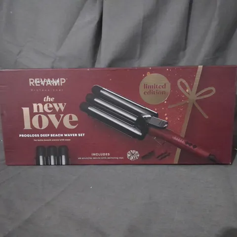 BOXED REVAMP PROFESSIONAL THE NEW LOVE PROGLOSS DEEP BEACH WAVER SET 