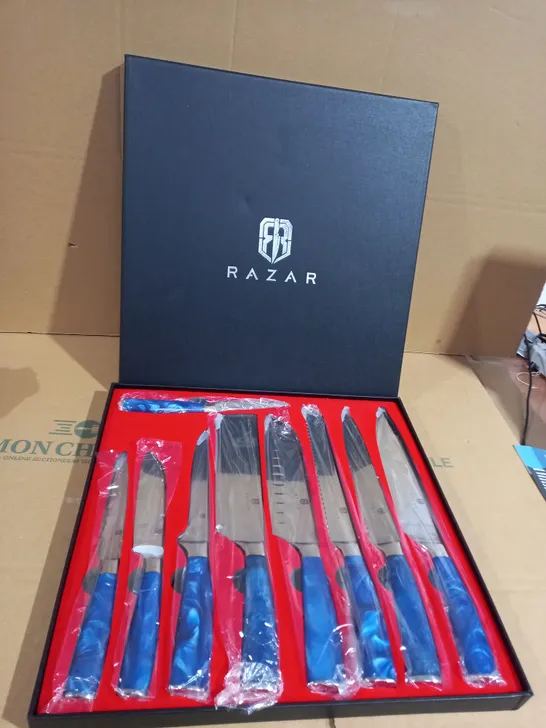 SET OF 9 RAZER KITCHEN KNIVES  