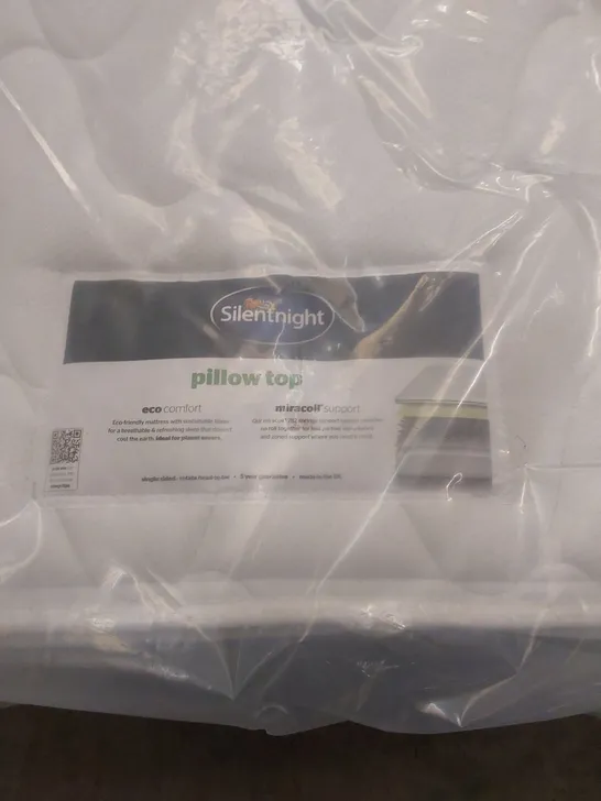 QUALITY BAGGED DESIGNER 90cm SILENTNIGHT PILLOWTOP MIRACOIL SPRUNG FIRM MATTRESS  RRP £349