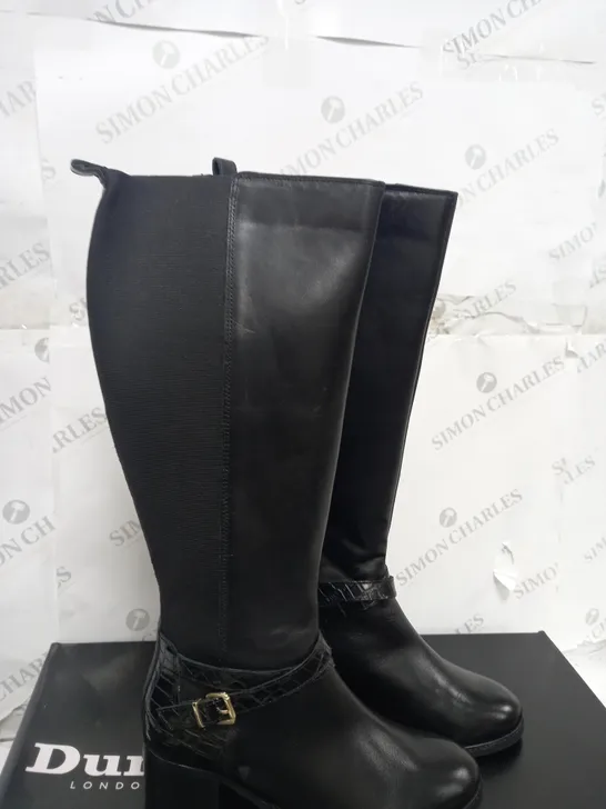 DUNE TILDING BOOT BLACK LEATHER SIZE 5 - BOXED 