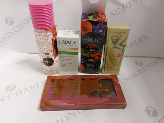 BOX OF APPROX 15 ITEMS TO INCLUDE URIAGE PURIFYING MASK, YARDLEY POPPY&VIOLET PERFUME, PINK BODY MIST