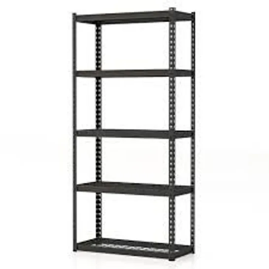 BOXED COSTWAY 5-TIER METAL SHELVING UNIT WITH ANTI-SLIP FOOT PAD FOR WAREHOUSE KITCHEN - GREY