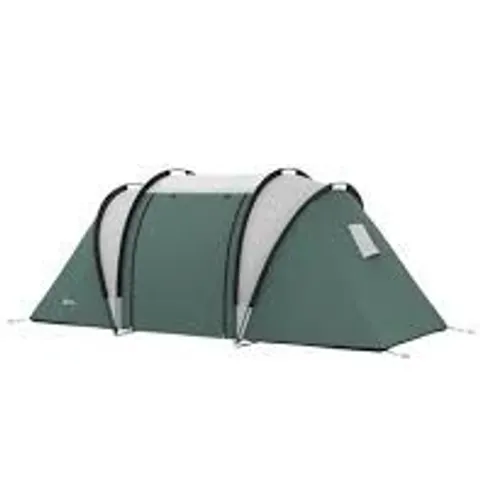 BOXED OUTSUNNY CAMPING TENT WITH 2 BEDROOMS AND LIVING AREA, 3000MM WATERPROOF FAMILY TENT, FOR FISHING HIKING FESTIVAL, DARK GREEN