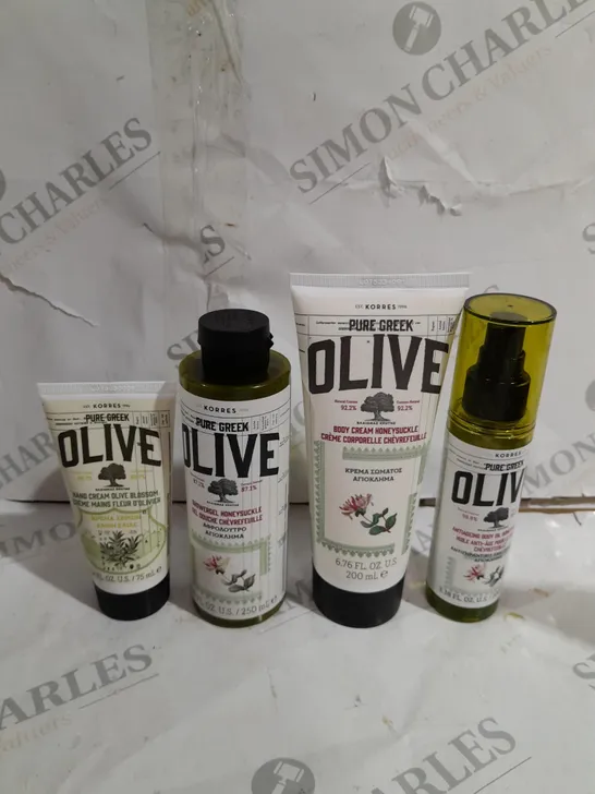 KORRES 4 PIECE PURE GREEK OLIVE COMPLETE BODYCARE COLLECTION