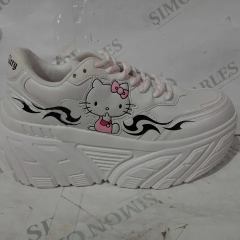 BOXED PAIR OF BERSHKA HELLO KITTY SHOES IN WHITE EU SIZE 38