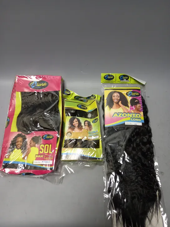 BOX OF APPROX. 20 SEALED OLIVIA HAIR PIECES IN ASSORTED COLOURS AND STYLES