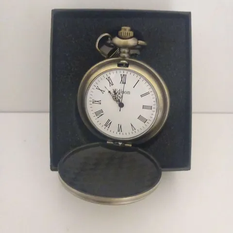 MENS EDISON POCKET WATCH WITH CHAIN – BRAND NEW IN BOX