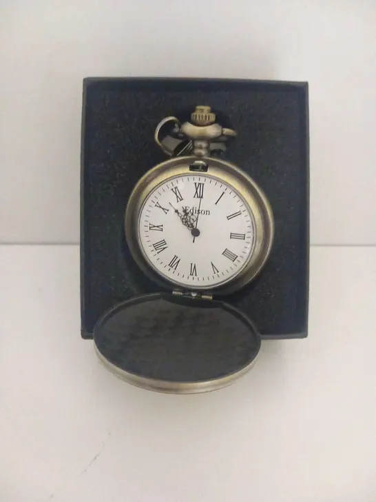 MENS EDISON POCKET WATCH WITH CHAIN – BRAND NEW IN BOX