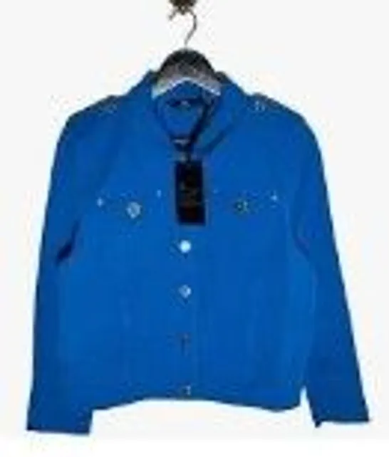  JM FASHION BY JULIEN MACDONALD MILITARY STYLE TWILL JACKET  COBALT BLUE SIZE 8